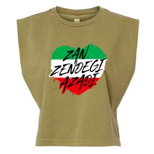 Zan Zendegi Azadi | Heart Iran Freedom Quote | Free Iran Garment-Dyed Women's Muscle Tee