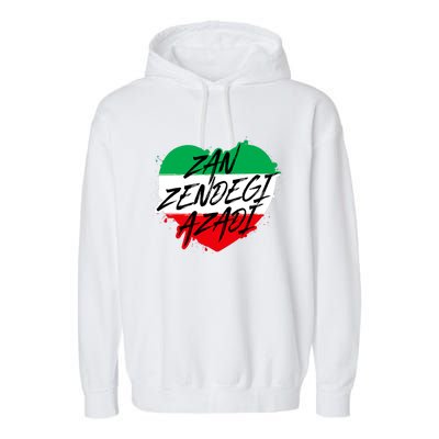 Zan Zendegi Azadi | Heart Iran Freedom Quote | Free Iran Garment-Dyed Fleece Hoodie