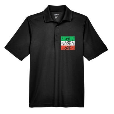 Zan Zendegi Azadi Flag Iran Vintage Men's Origin Performance Pique Polo