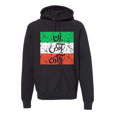 Zan Zendegi Azadi Flag Iran Vintage Premium Hoodie