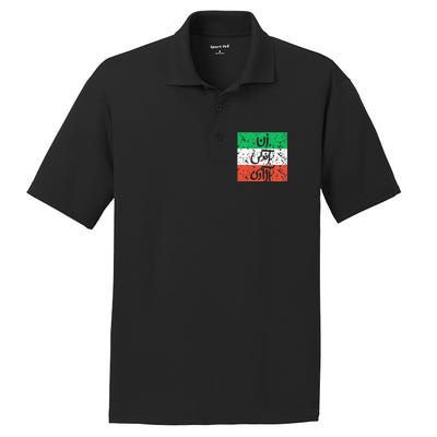 Zan Zendegi Azadi Flag Iran Vintage PosiCharge RacerMesh Polo