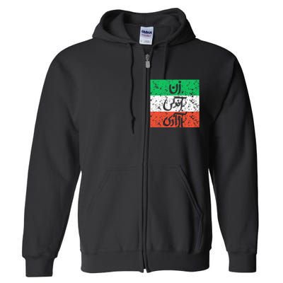 Zan Zendegi Azadi Flag Iran Vintage Full Zip Hoodie