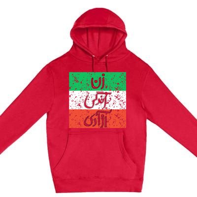 Zan Zendegi Azadi Flag Iran Vintage Premium Pullover Hoodie