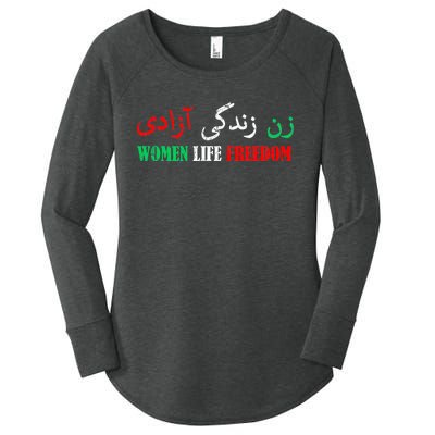 Zan Zendegi Azadi Persian Woman Life Freedom Women's Perfect Tri Tunic Long Sleeve Shirt