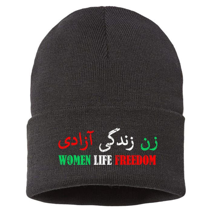 Zan Zendegi Azadi Persian Woman Life Freedom Sustainable Knit Beanie