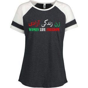 Zan Zendegi Azadi Persian Woman Life Freedom Enza Ladies Jersey Colorblock Tee