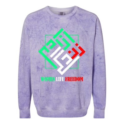 Zan Zendegi Azadi Persian Woman Life Freedom Colorblast Crewneck Sweatshirt