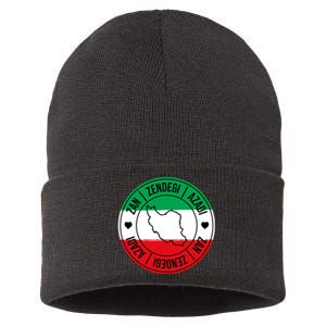 Zan Zendegi Azadi | Iran Flag Love Freedom Heart | Free Iran Sustainable Knit Beanie