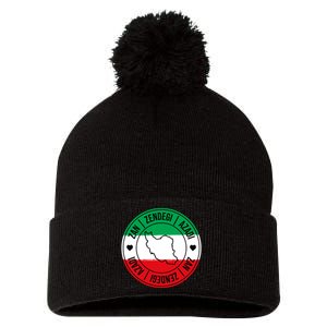 Zan Zendegi Azadi | Iran Flag Love Freedom Heart | Free Iran Pom Pom 12in Knit Beanie