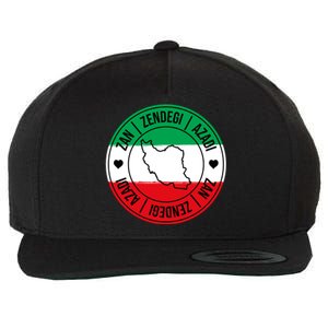 Zan Zendegi Azadi | Iran Flag Love Freedom Heart | Free Iran Wool Snapback Cap