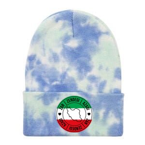 Zan Zendegi Azadi | Iran Flag Love Freedom Heart | Free Iran Tie Dye 12in Knit Beanie