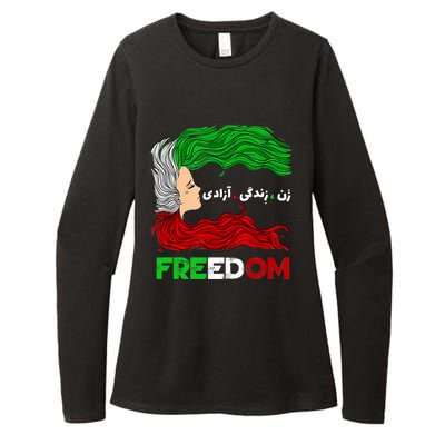 Zan Zendegi Azadi Iran Persian Woman Life Hair Freedom White Womens CVC Long Sleeve Shirt