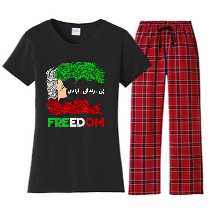 Zan Zendegi Azadi Iran Persian Woman Life Hair Freedom White Women's Flannel Pajama Set