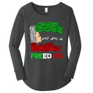 Zan Zendegi Azadi Iran Persian Woman Life Hair Freedom White Women's Perfect Tri Tunic Long Sleeve Shirt