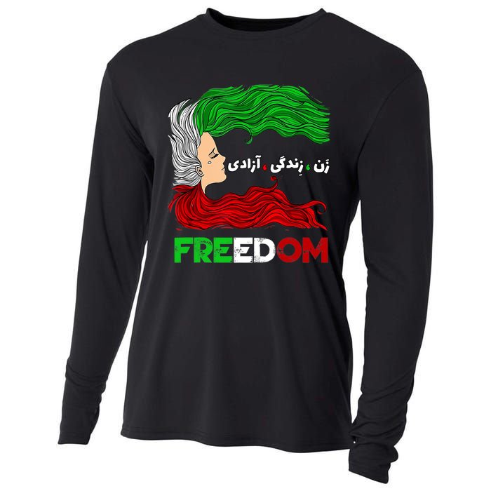 Zan Zendegi Azadi Iran Persian Woman Life Hair Freedom White Cooling Performance Long Sleeve Crew