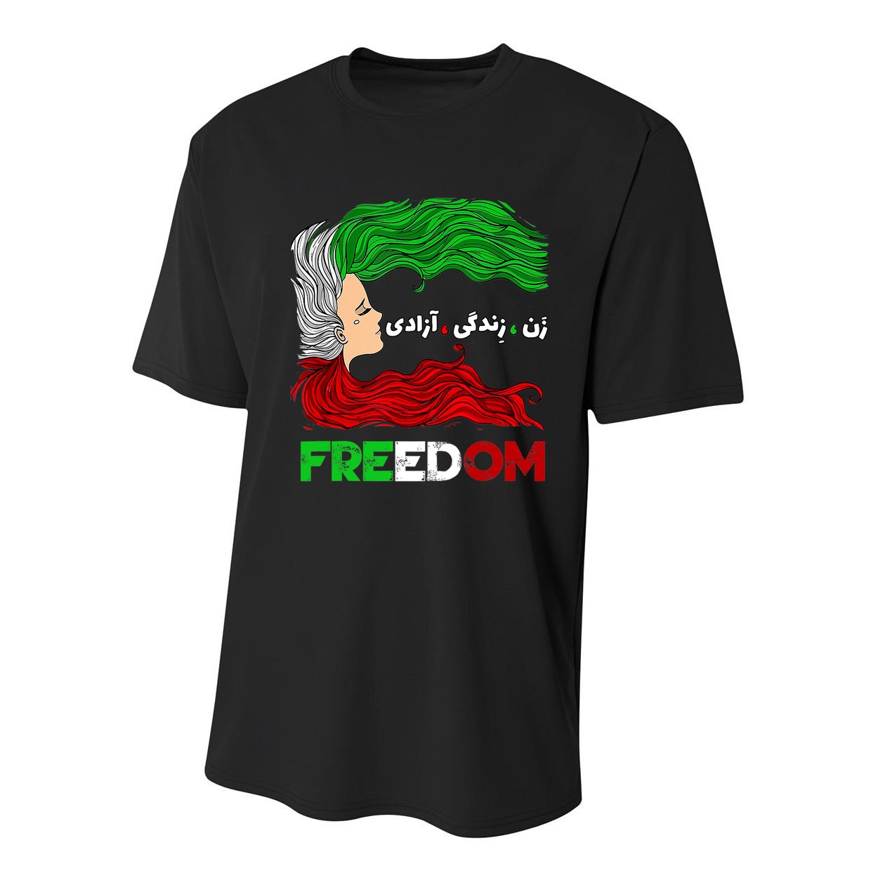 Zan Zendegi Azadi Iran Persian Woman Life Hair Freedom White Youth Performance Sprint T-Shirt