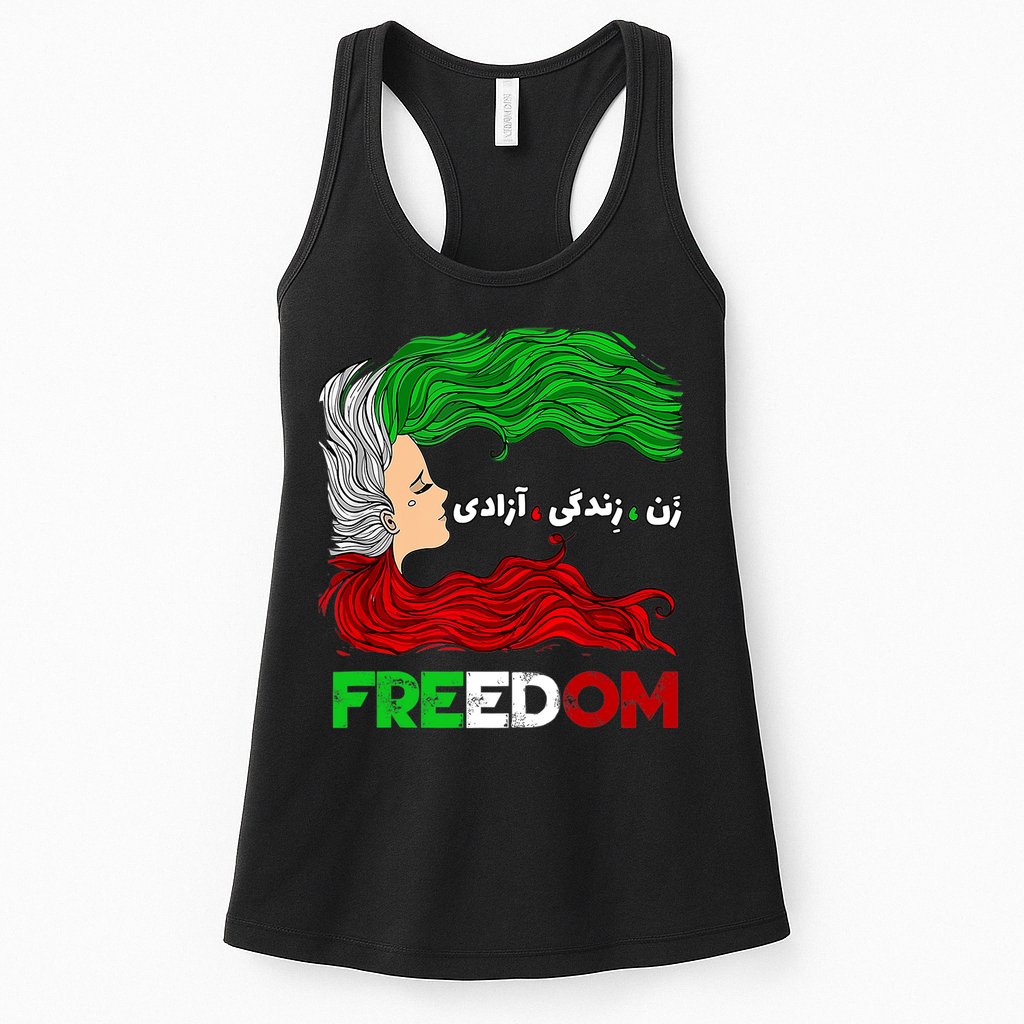 Zan Zendegi Azadi Iran Persian Woman Life Hair Freedom White Womens Tank Top
