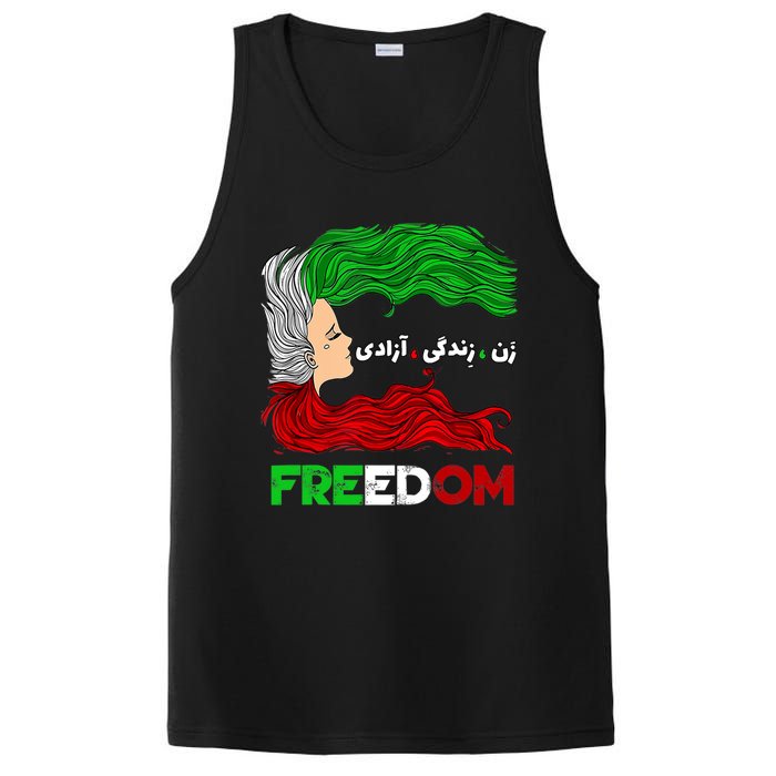 Zan Zendegi Azadi Iran Persian Woman Life Hair Freedom White PosiCharge Competitor Tank