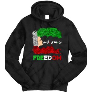 Zan Zendegi Azadi Iran Persian Woman Life Hair Freedom White Tie Dye Hoodie