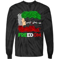 Zan Zendegi Azadi Iran Persian Woman Life Hair Freedom White Tie-Dye Long Sleeve Shirt