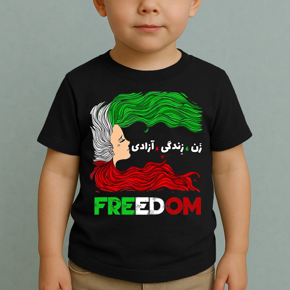 Zan Zendegi Azadi Iran Persian Woman Life Hair Freedom White Toddler T-Shirt