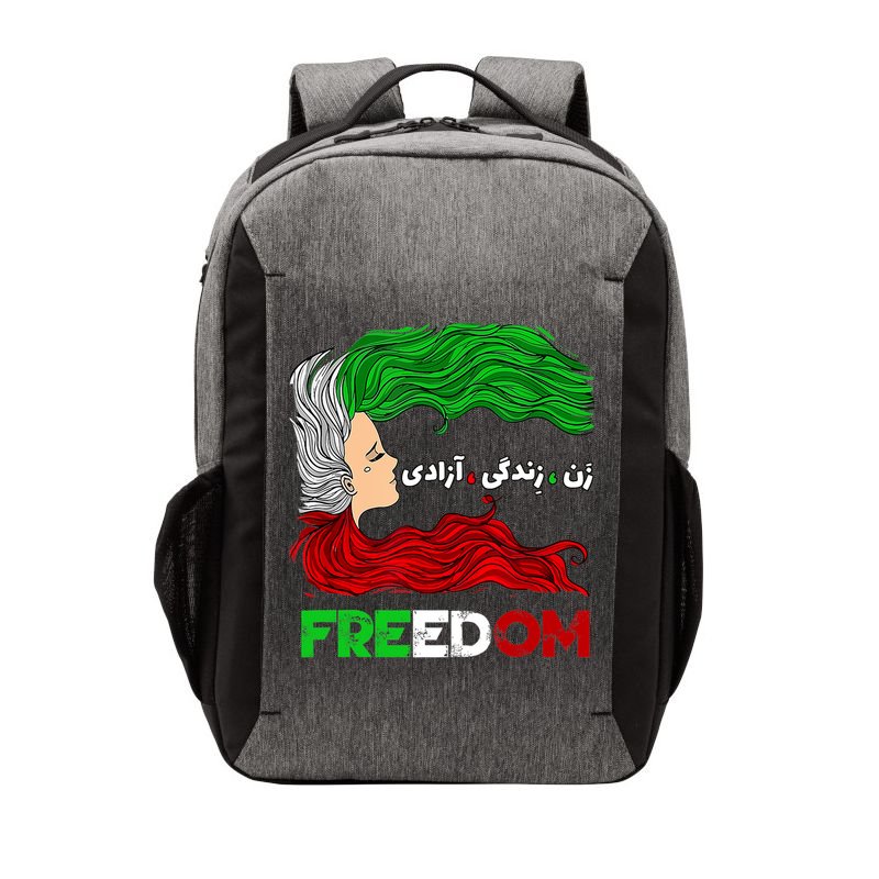 Zan Zendegi Azadi Iran Persian Woman Life Hair Freedom White Vector Backpack