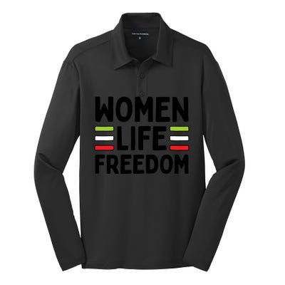 Zan Zindgi Azadi Women Life Freedom Gift Design Silk Touch Performance Long Sleeve Polo