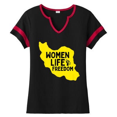 Zan Zindgi Azadi Women Life Freedom Ladies Halftime Notch Neck Tee