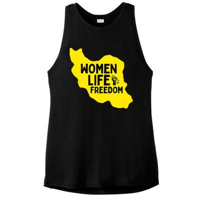 Zan Zindgi Azadi Women Life Freedom Ladies PosiCharge Tri-Blend Wicking Tank