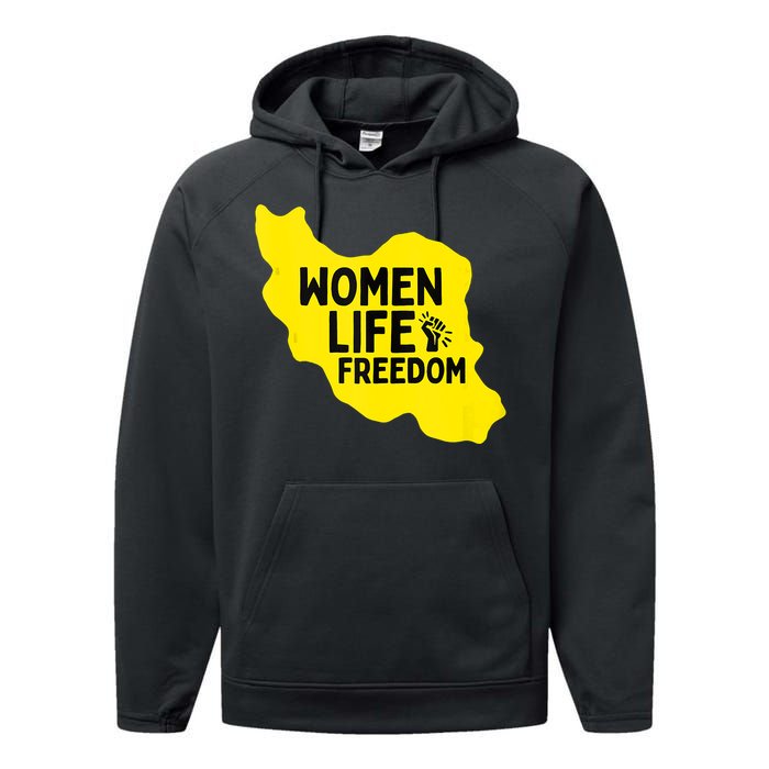 Zan Zindgi Azadi Women Life Freedom Performance Fleece Hoodie