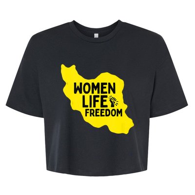 Zan Zindgi Azadi Women Life Freedom Bella+Canvas Jersey Crop Tee