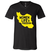 Zan Zindgi Azadi Women Life Freedom V-Neck T-Shirt