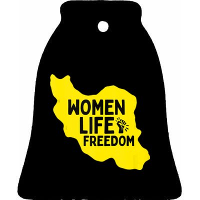 Zan Zindgi Azadi Women Life Freedom Ceramic Bell Ornament