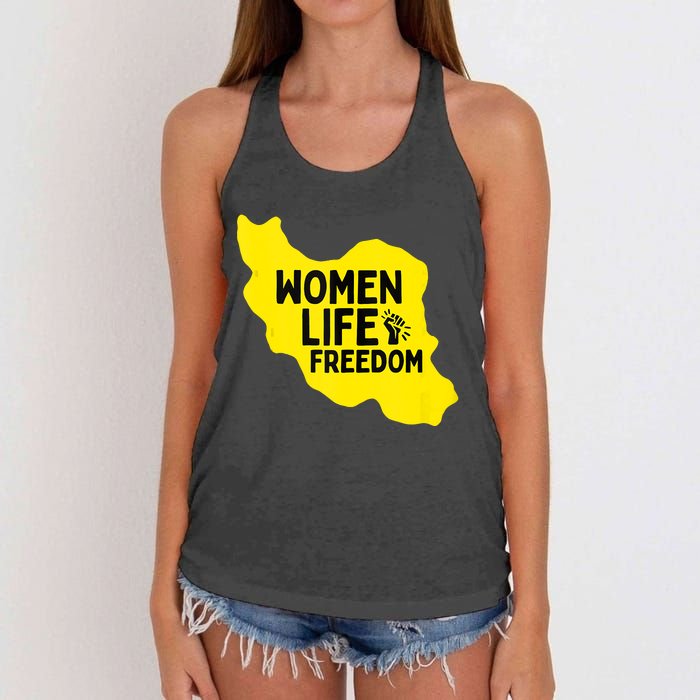 Zan Zindgi Azadi Women Life Freedom Women's Knotted Racerback Tank