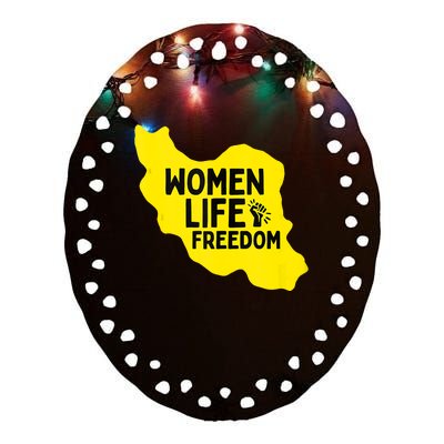 Zan Zindgi Azadi Women Life Freedom Ceramic Oval Ornament