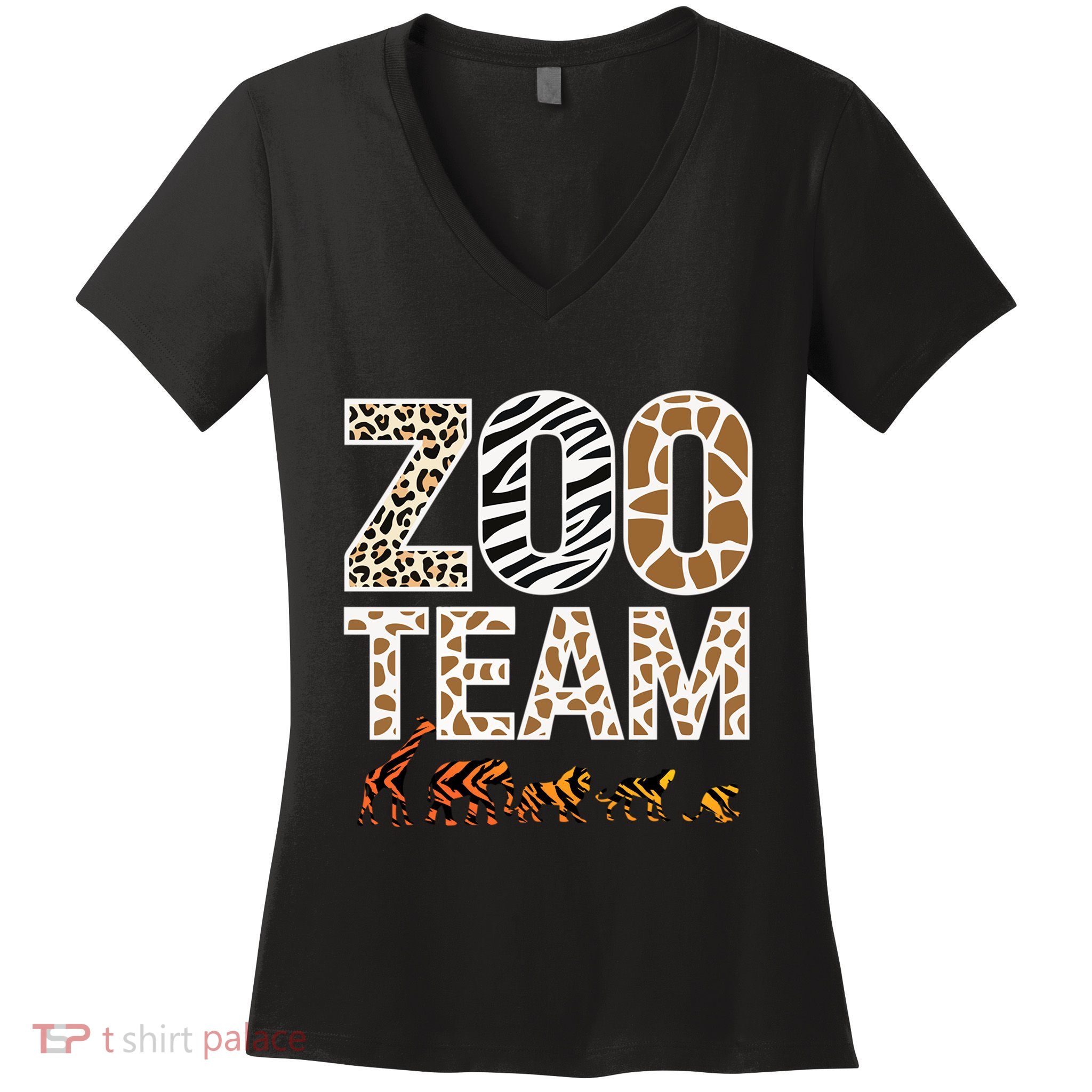 Zookeeper Zoo Animals Wildlife Women's V-Neck T-Shirt