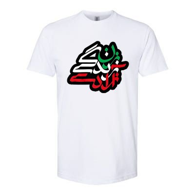 Zan Zendegi Azadi, With Flag Colors, Women, Life, Freedom Softstyle CVC T-Shirt