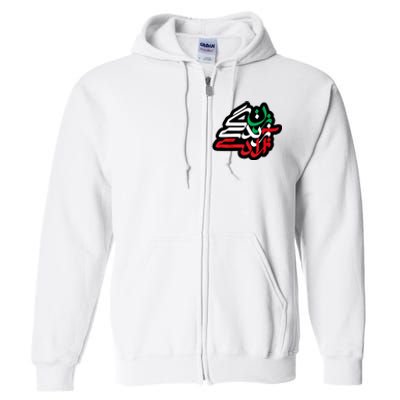 Zan Zendegi Azadi, With Flag Colors, Women, Life, Freedom Full Zip Hoodie