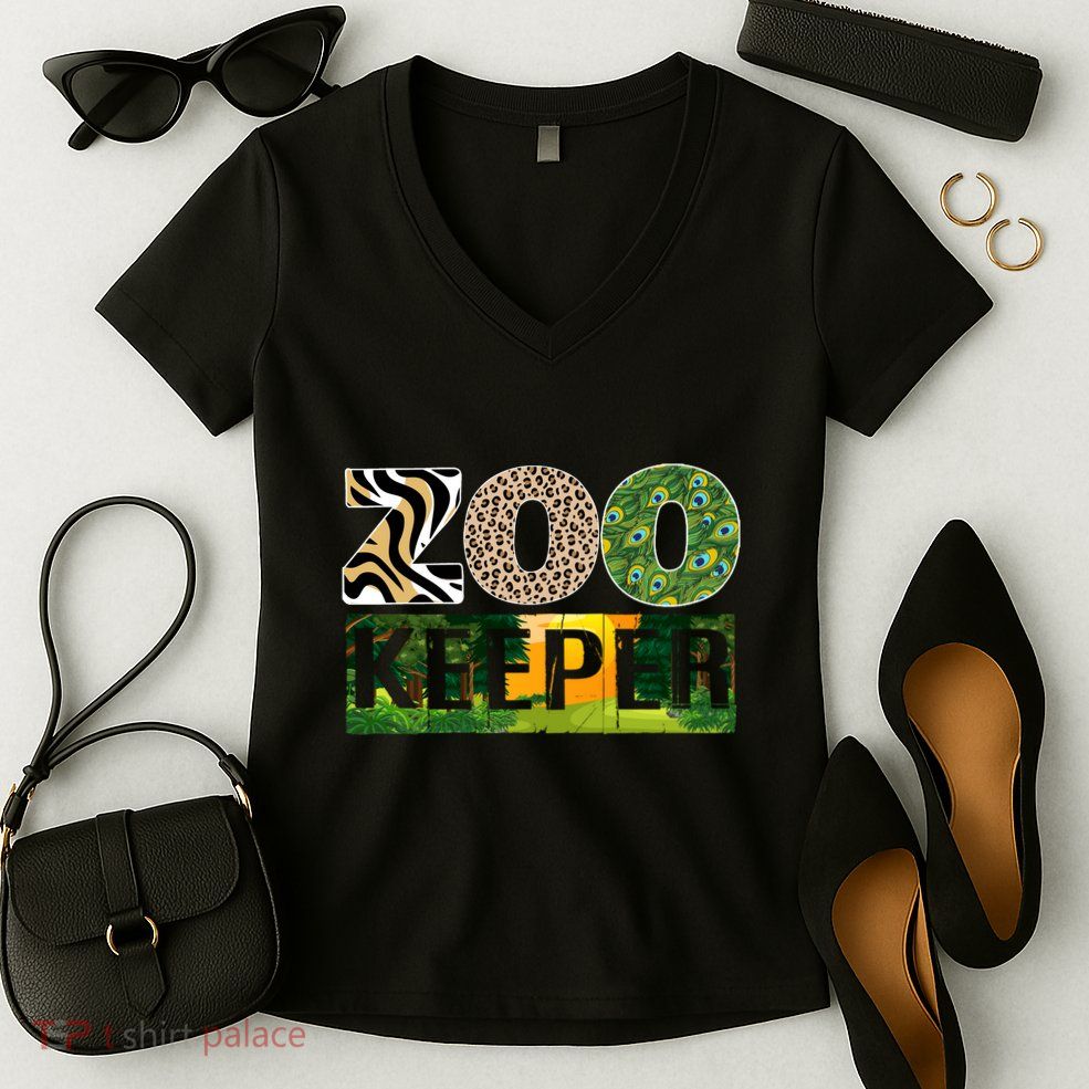 Zookeeper Zoo Animals Zoo Keeper Zoos Women's V-Neck T-Shirt