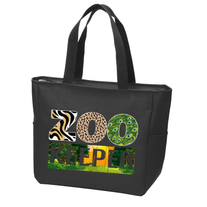 Zookeeper Zoo Animals Zoo Keeper Zoos Zip Tote Bag