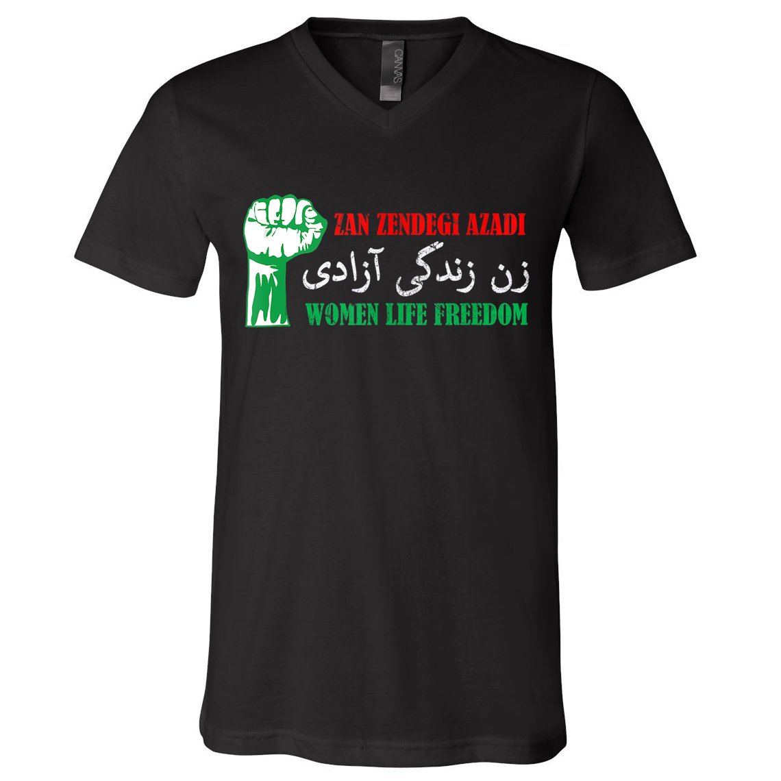 Zan Zendegi Azadi Persian Woman Life Freedom V-Neck T-Shirt