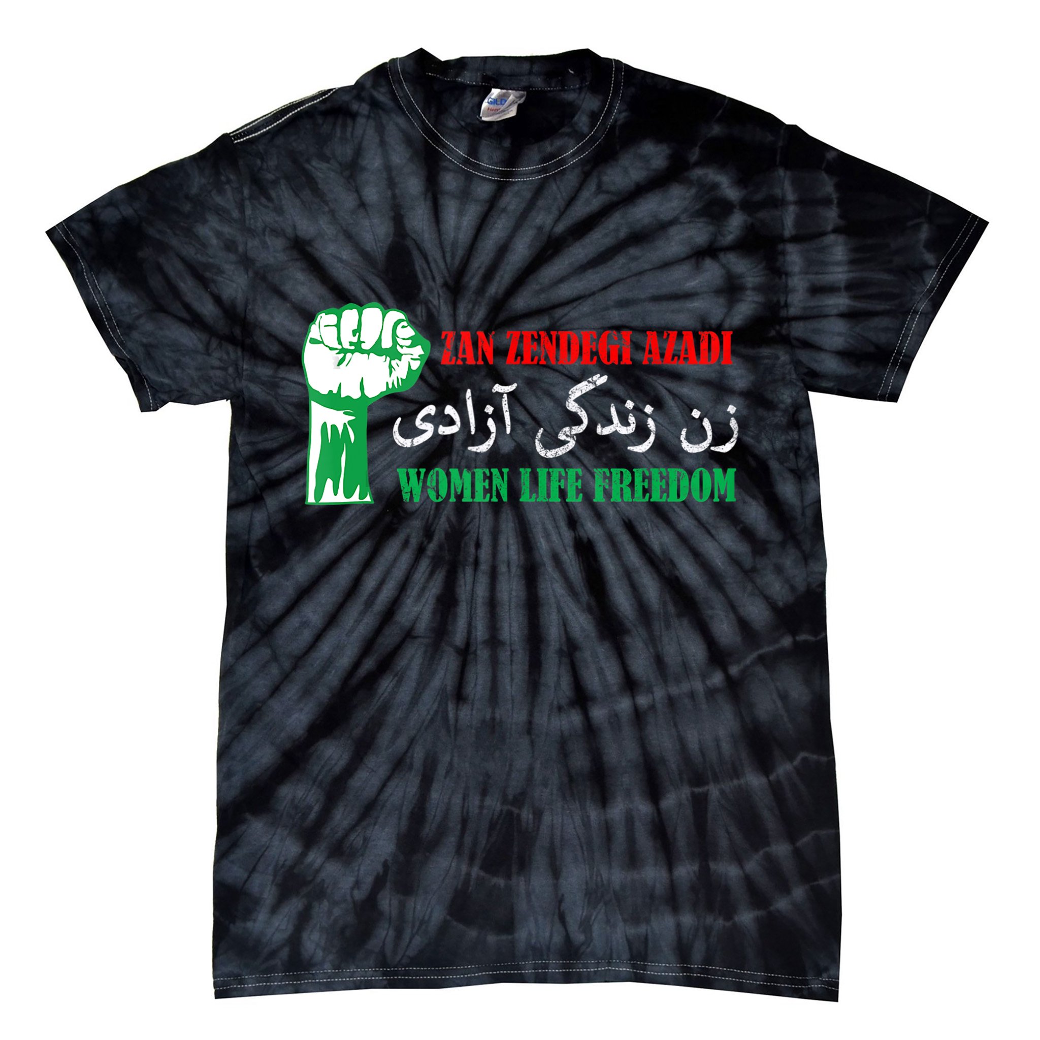 Zan Zendegi Azadi Persian Woman Life Freedom Tie-Dye T-Shirt