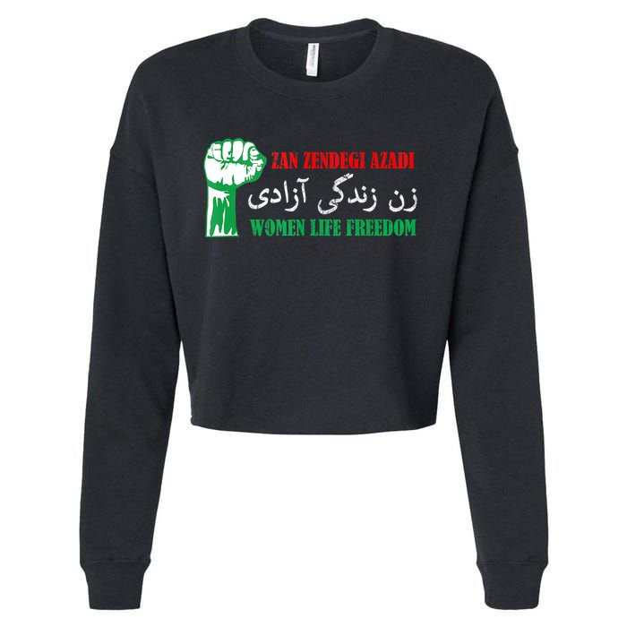 Zan Zendegi Azadi Persian Woman Life Freedom Cropped Pullover Crew