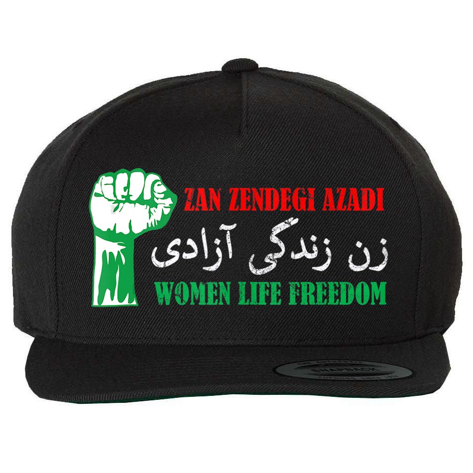 Zan Zendegi Azadi Persian Woman Life Freedom Wool Snapback Cap