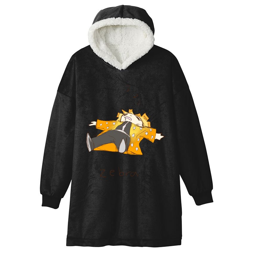 Zebra Hooded Wearable Blanket