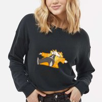 Zebra Cropped Pullover Crew