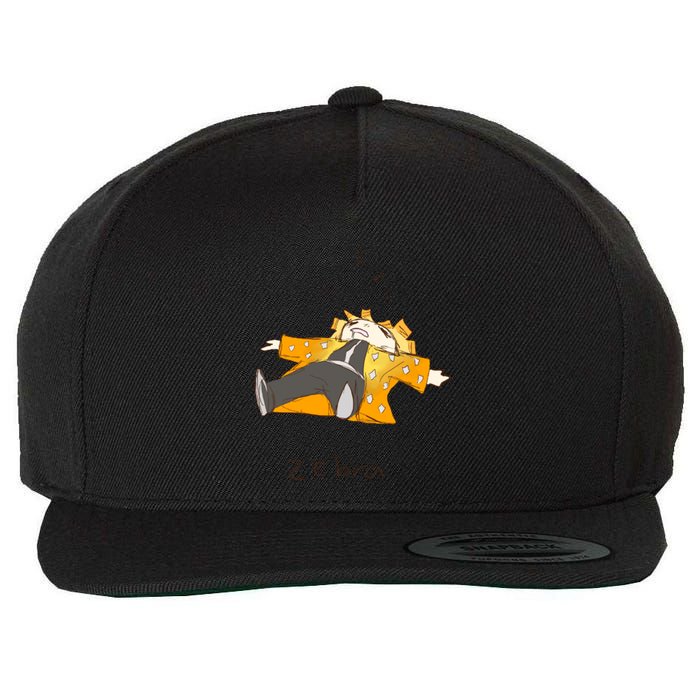 Zebra Wool Snapback Cap