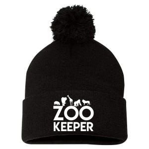 Zookeeper - Zookeeper Gift For Animal Lover Zookeeper Outfit Pom Pom 12in Knit Beanie