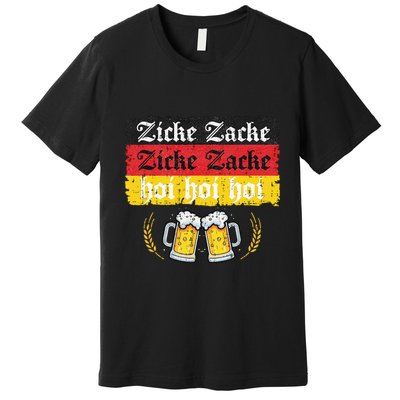 Zicke Zacke Hoi Oktoberfest German Flag Party Premium T-Shirt