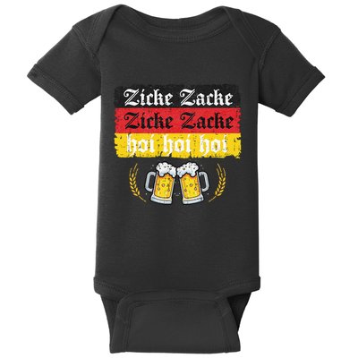 Zicke Zacke Hoi Oktoberfest German Flag Party Baby Bodysuit